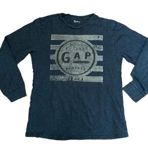 GapKids long sleeve tee blue front patch Logo Cotton size XXL (14-16)